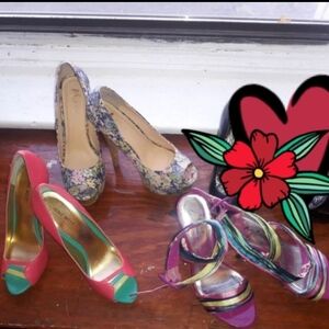 Floral and Multicolor Women's Heels